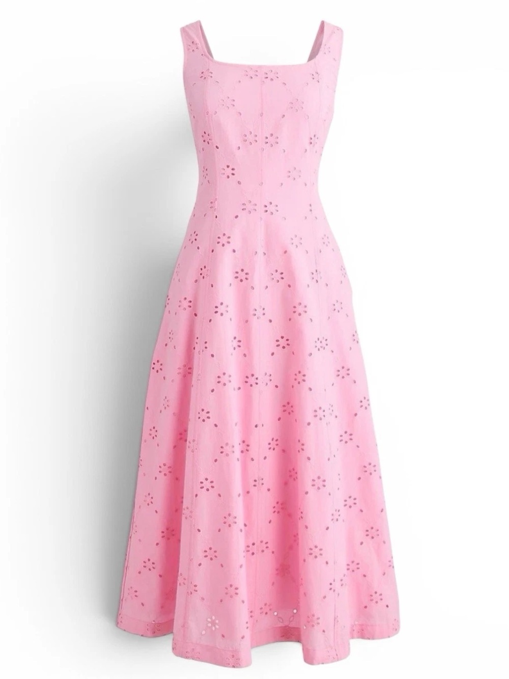 NWT J Crew Eyelet MIDI Dress Pink 4